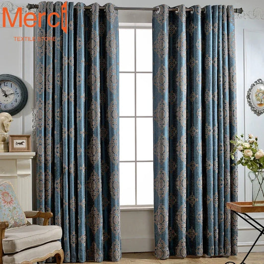 European Chenille Jacquard Luxury Curtain