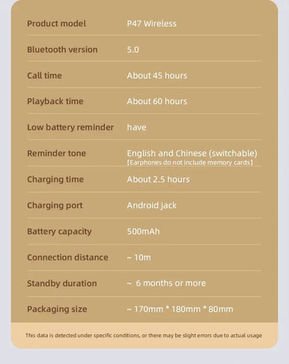 P47 Wireless Bluetooth Foldable Headphones