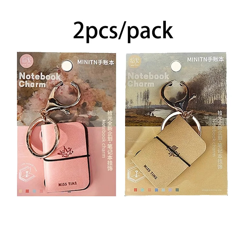 Mr. Paper PU Leather Mini Journal Keychain Set