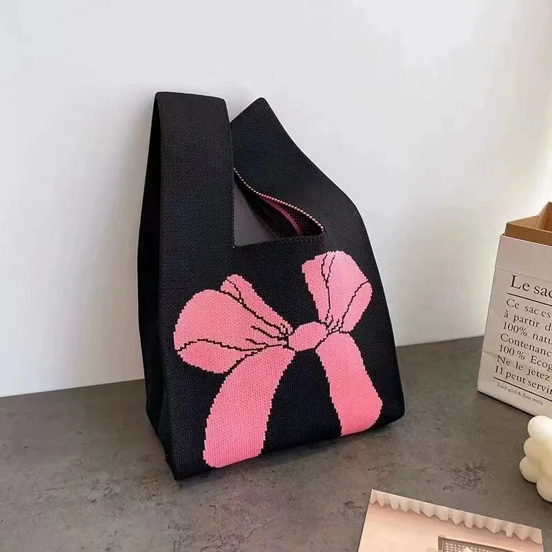 Handmade Knitted Knot Wrist Tote Bag