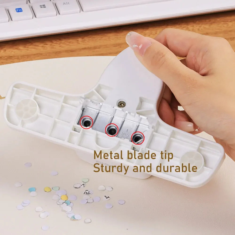 3-Hole Circular Paper Punch for DIY Planners & Notebooks