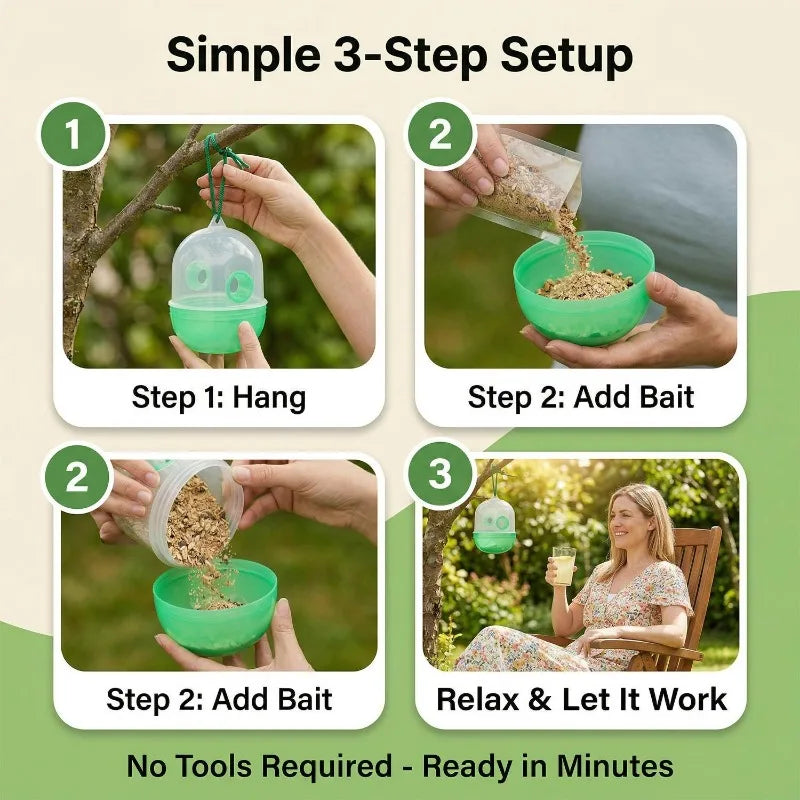 Reusable Hanging Fly & Wasp Trap