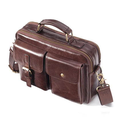 Cowhide Leather Messenger Bag
