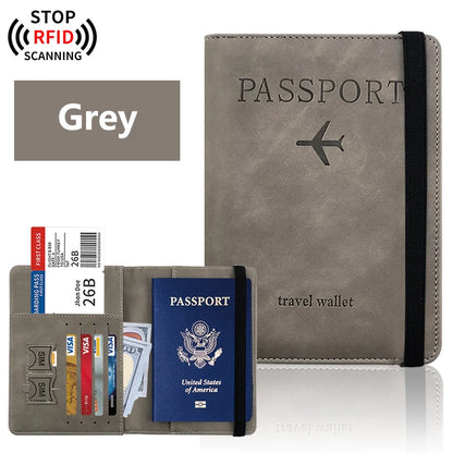 PU Leather Passport Cover and Travel Document Organizer