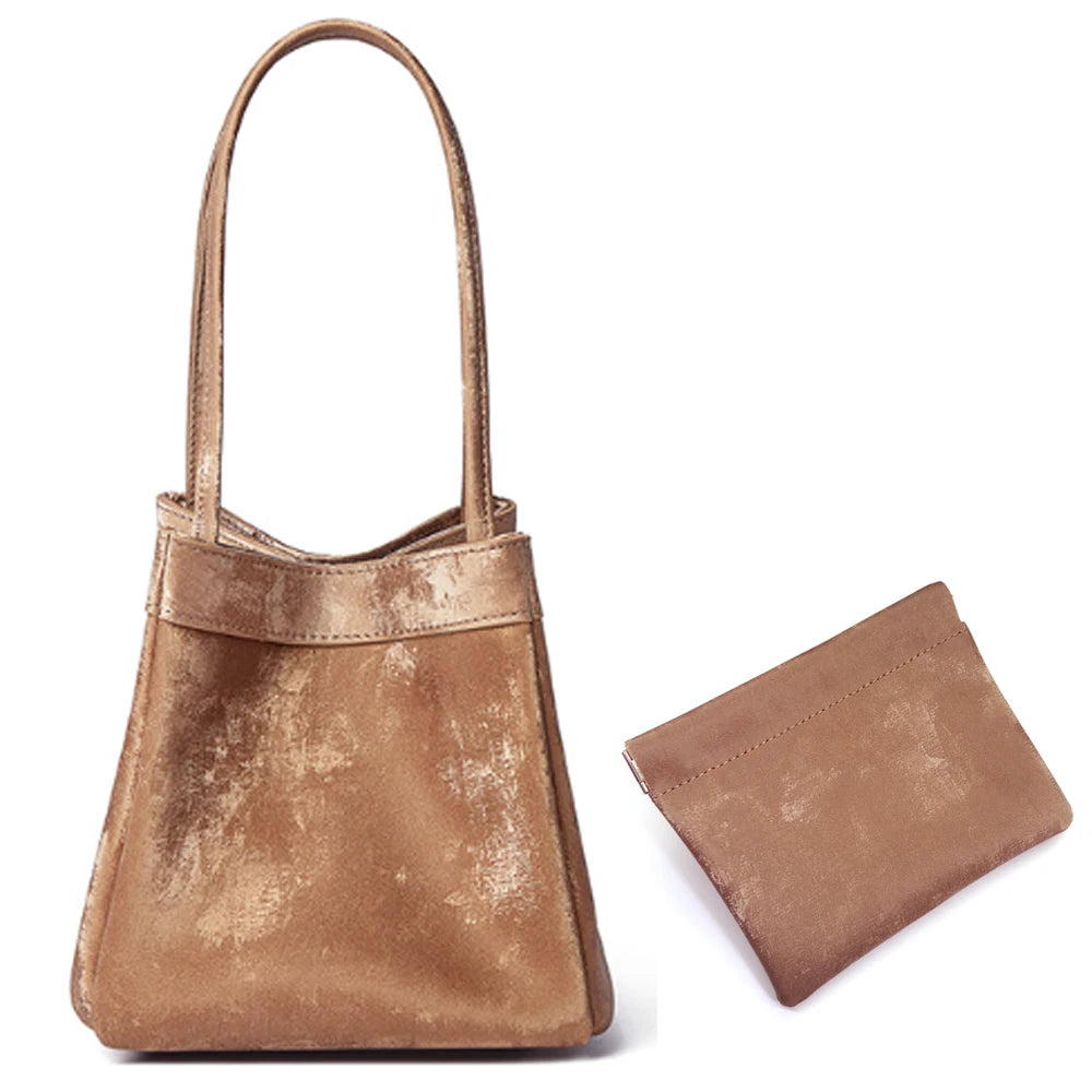 Custom Name Suede Leather Shoulder Bag with Top Handle