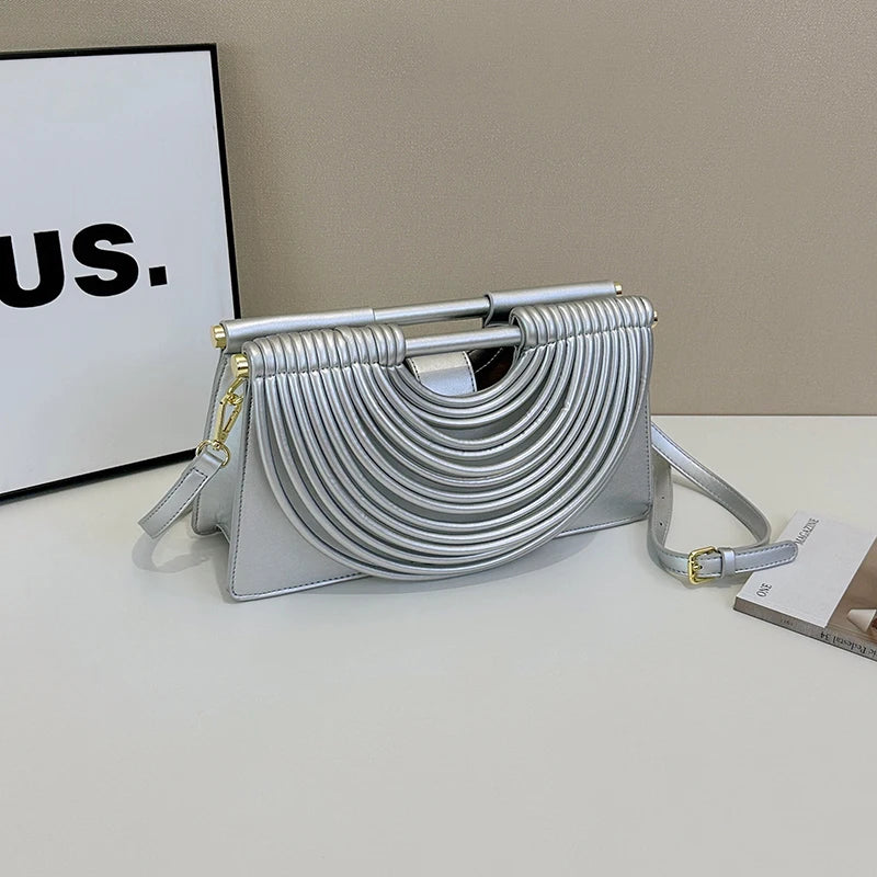 Luxury Ruched Evening Clutch Crossbody Bag