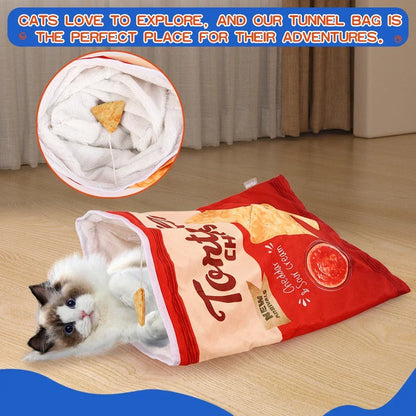 Halloween Cat Tunnel Toy – Foldable Crinkle Interactive Play Tunnel