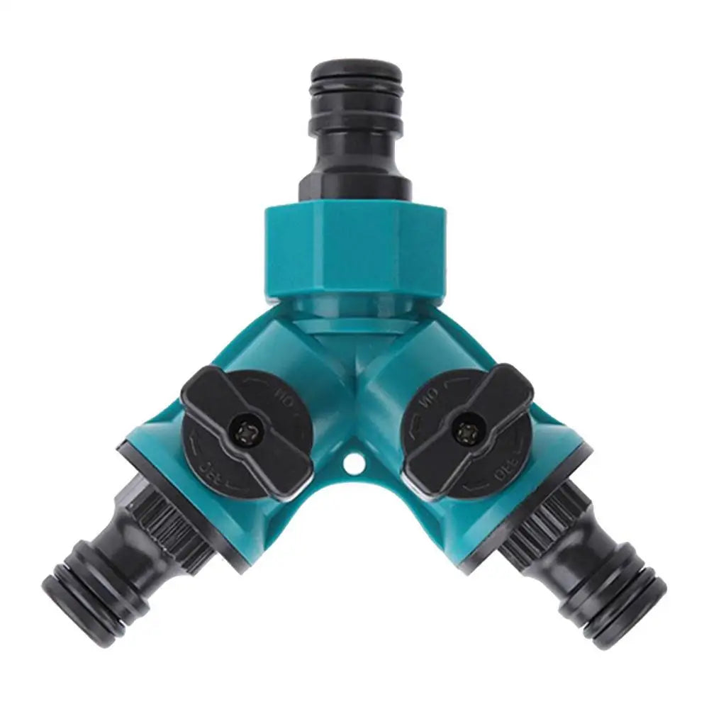 2-Way Garden Hose Splitter with Shut-Off Valve