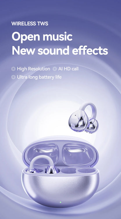 M91 Wireless Ear Clip Bluetooth 5.4 Earbuds with ENC