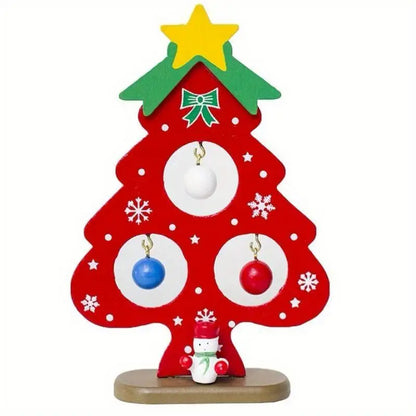Mini Wooden Christmas Tree Tabletop Ornament