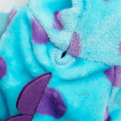 Thickened Blue Dinosaur Pet Hoodie