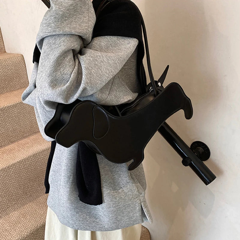 Dachshund Shaped PU Leather Shoulder Bag
