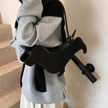 Dachshund Shaped PU Leather Shoulder Bag
