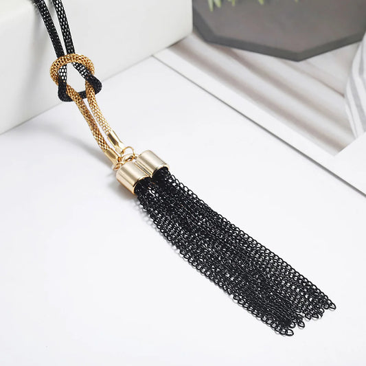 Women Long Tassel Pendant Necklace
