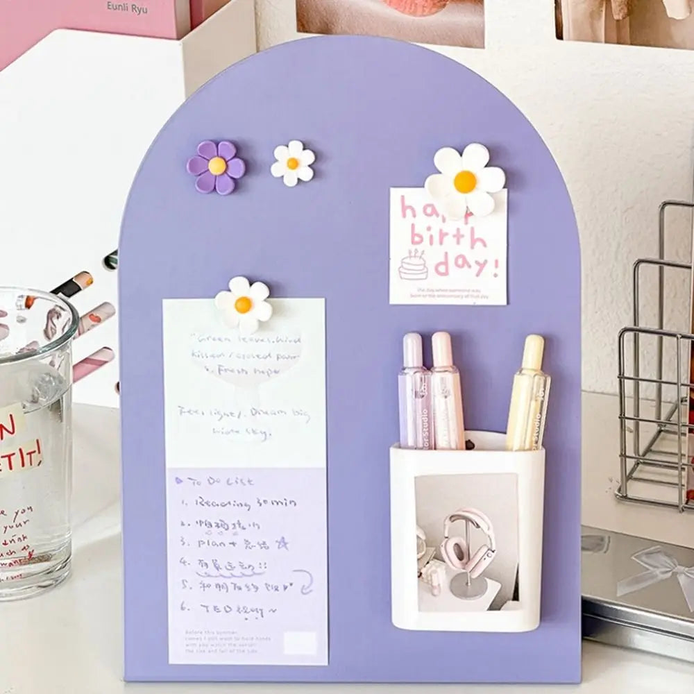 Creative Desktop Magnetic Message Board with Storage Stand