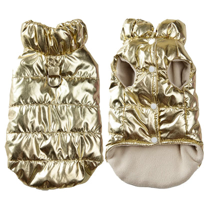Warm Waterproof Fleece Pet Jacket with D-Ring