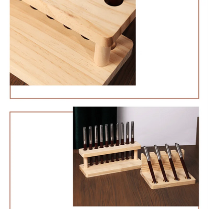 Walnut Wood Desk Organizer Stand
