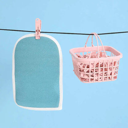 Plastic Clothespins with Storage Basket for Laundry & Home