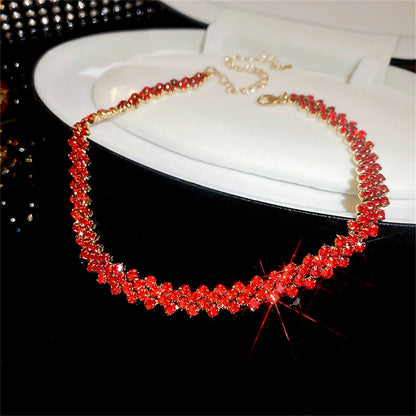 Geometric Rhinestone Crystal Choker Necklace