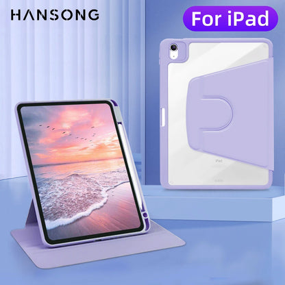 360° Rotatable Transparent Back Case for Apple iPad