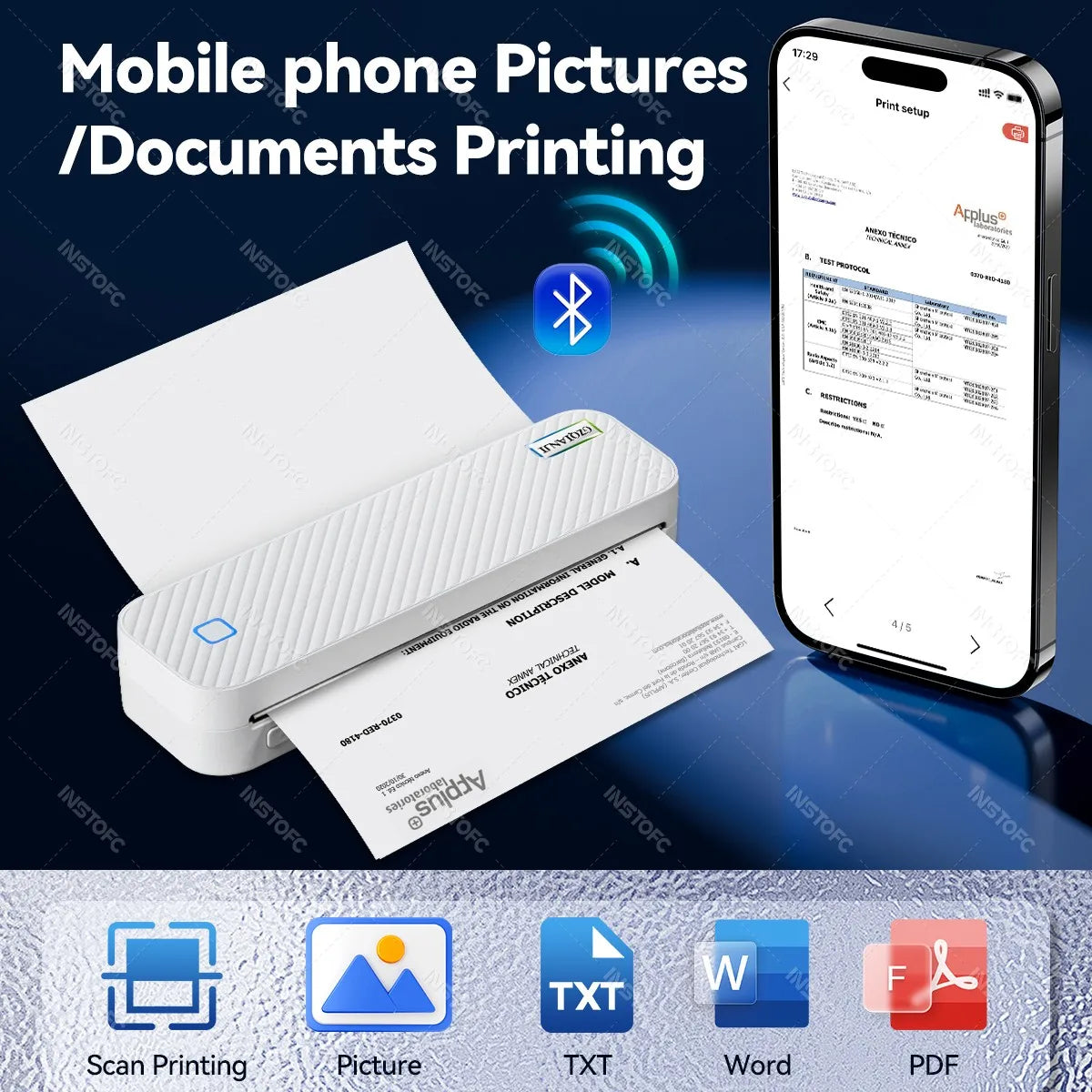 Portable A4 Bluetooth Thermal Printer