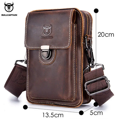 Crazy Horse Leather Waist Bag for Men