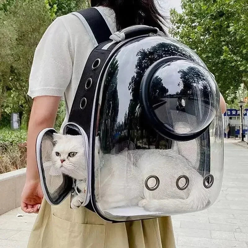 Transparent Space Capsule Pet Carrier Backpack – Portable Cat & Dog Bag