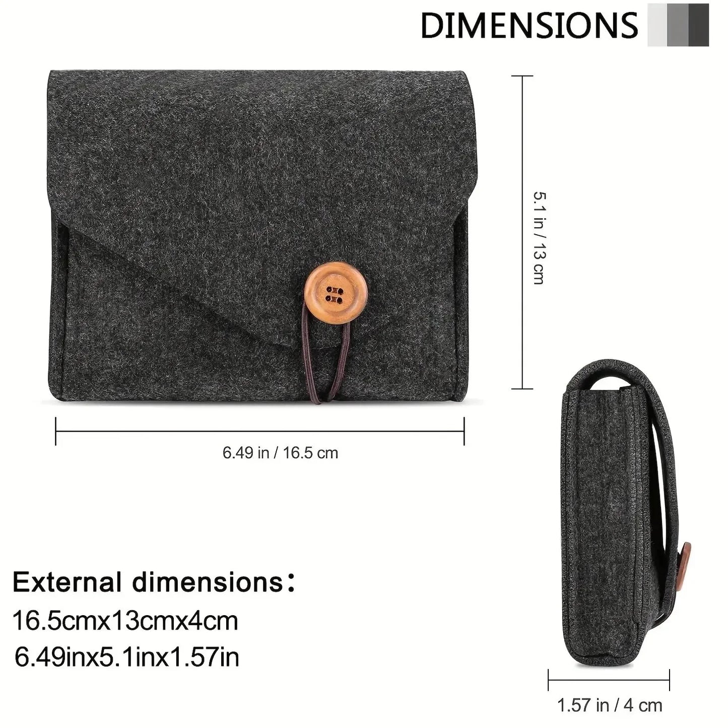 Felt Electronics Organizer Pouch