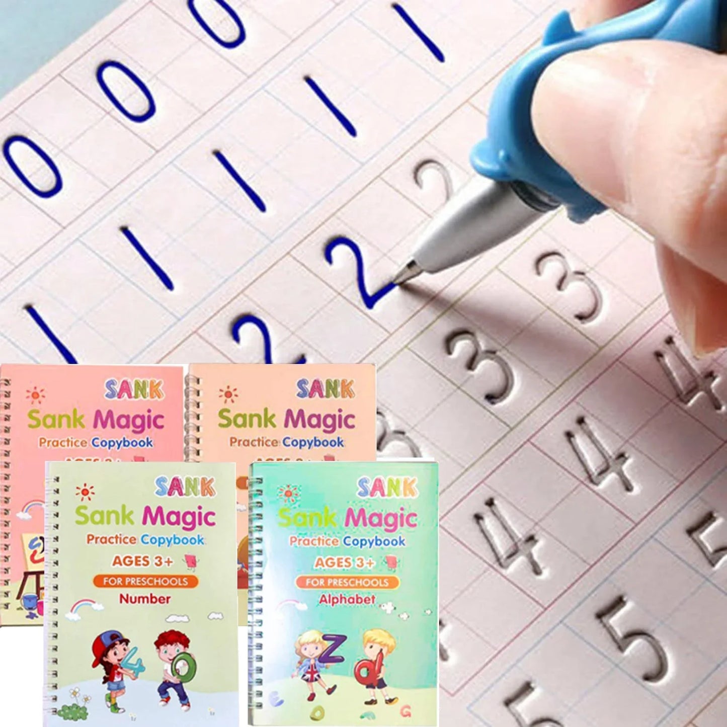 Kids Reusable Magic Practice Copybook with Disappearing Pen