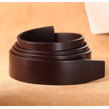 No Buckle 3.5cm Width Cowskin Genuine Leather Belt