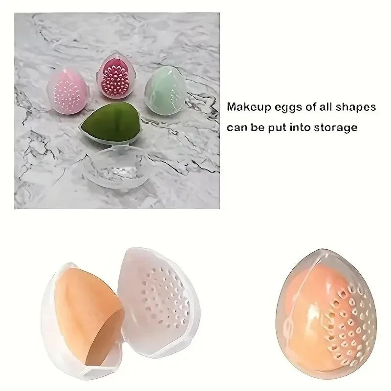 Egg-Shaped Makeup Sponge Storage Box