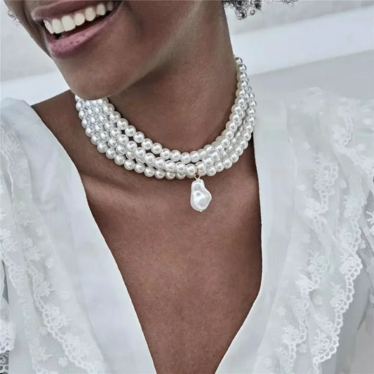 Multi-Layer Imitation Pearl Necklace