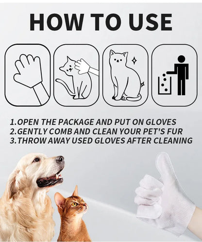 Pet Grooming Cleaning Glove Wipes