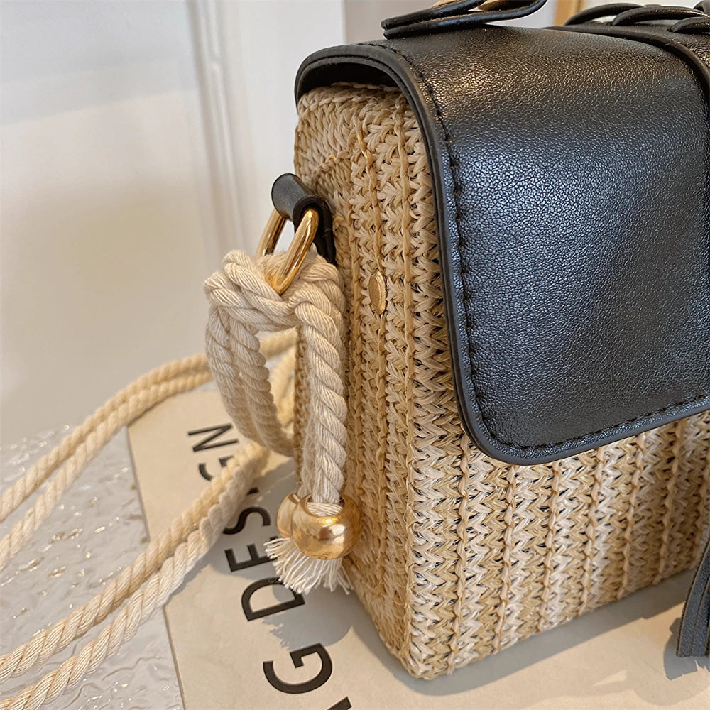 Straw Crossbody Beach Handbag