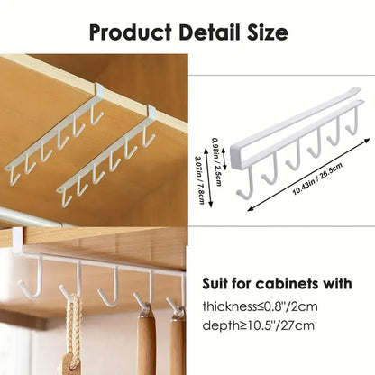 Iron Under-Shelf Storage Hook Rack