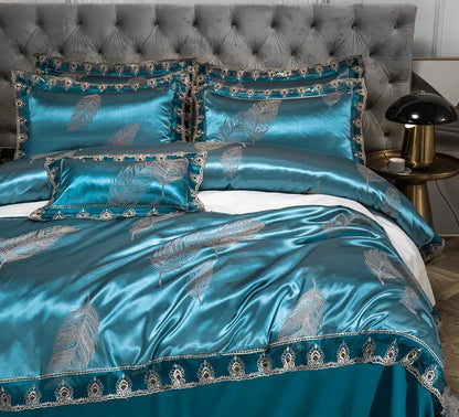 Jacquard Satin Soft Duvet Cover Set