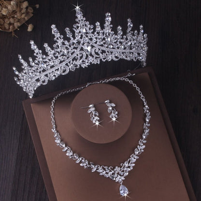 Silver Colour Crystal Bridal Jewelry Sets