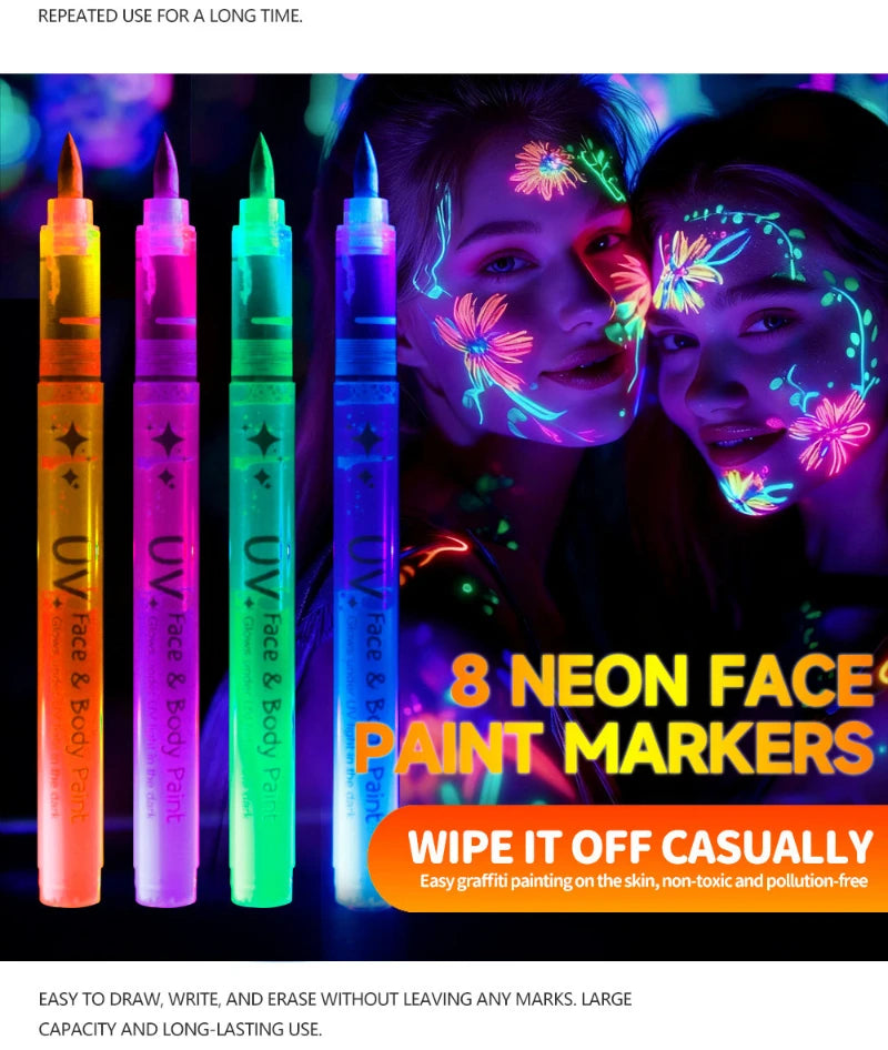 Fluorescent Face & Body Paint Pens