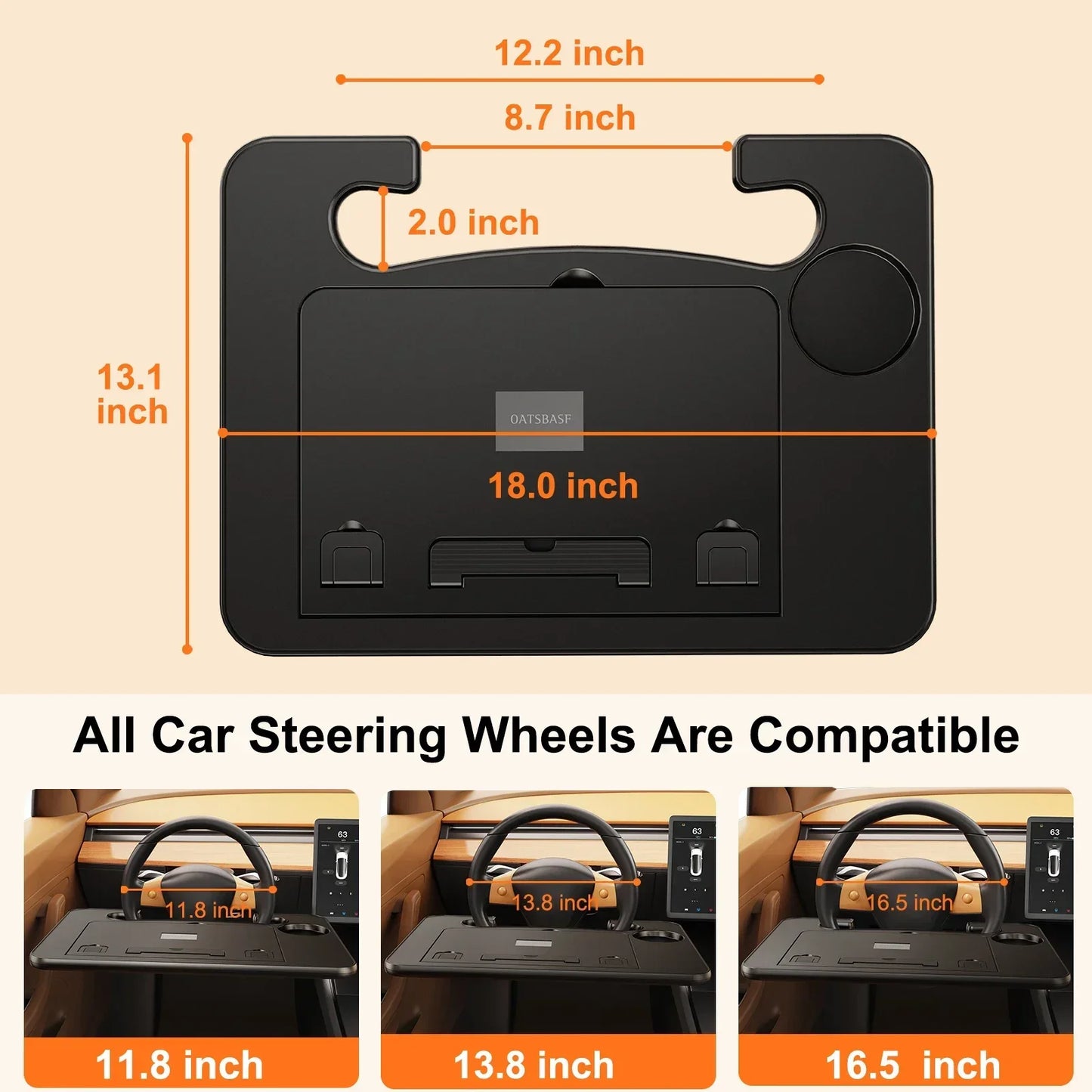 Car Steering Wheel Laptop Desk Tray