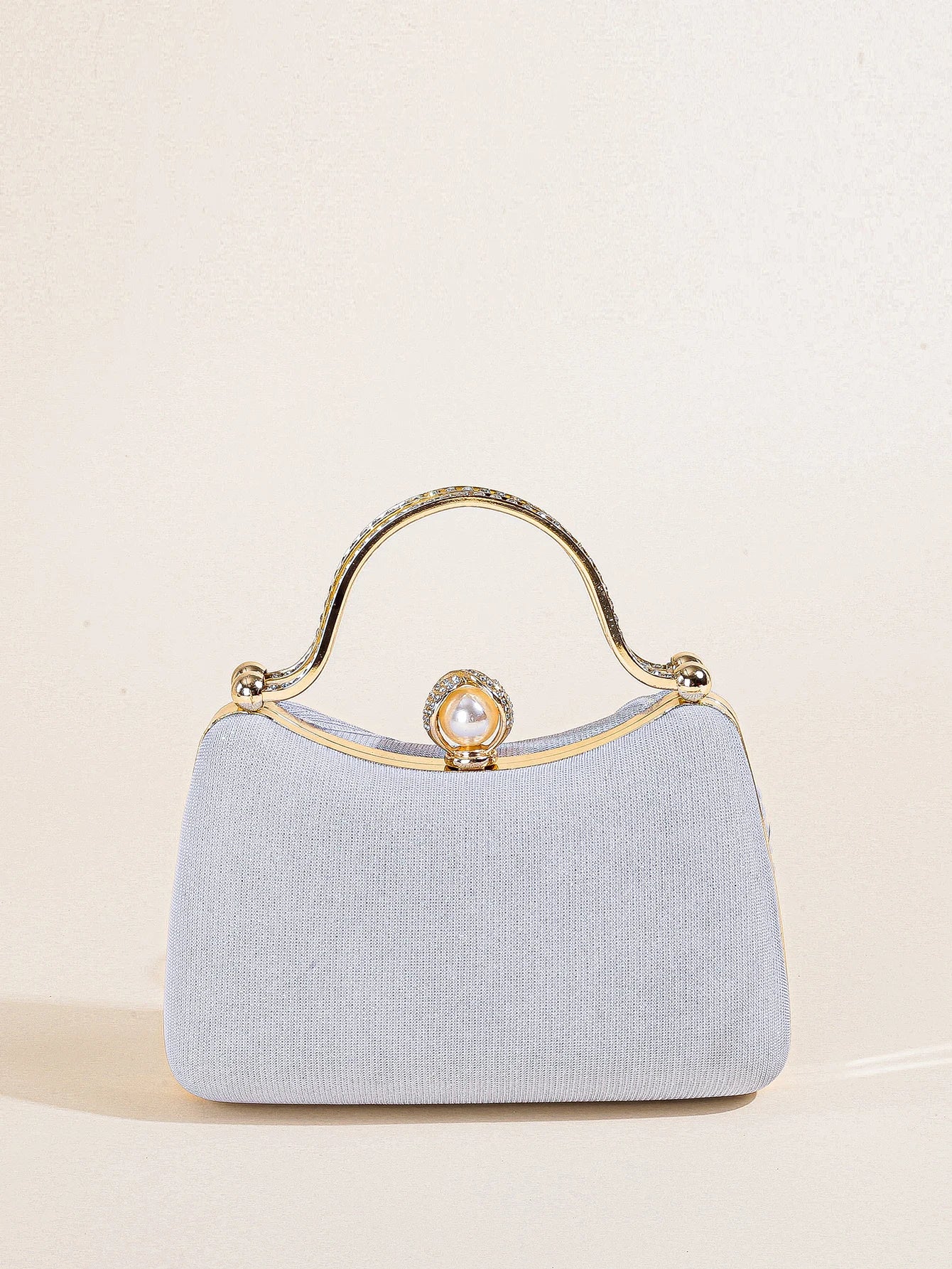 Ruched Glitter Evening Clutch Bag