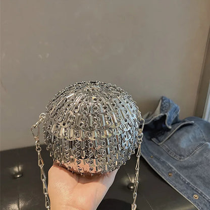 Handmade Metallic Sphere Evening Bag