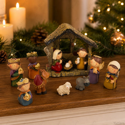 Resin Christmas Nativity Figurine Set