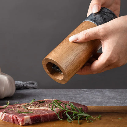 Marble & Acacia Wood Pepper Grinder