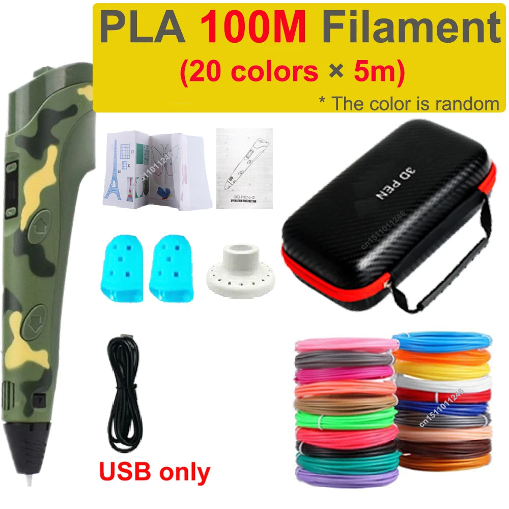 JuniorCare 3D Printing Pen with PLA Filament & Travel Case