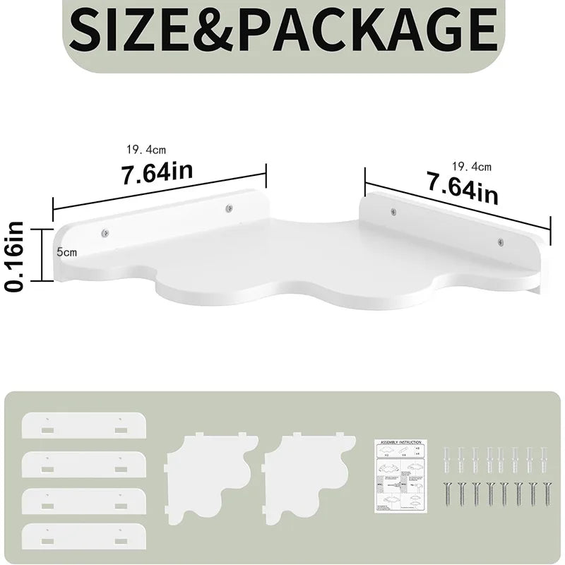 Cloud-Shaped Floating Wall Shelf