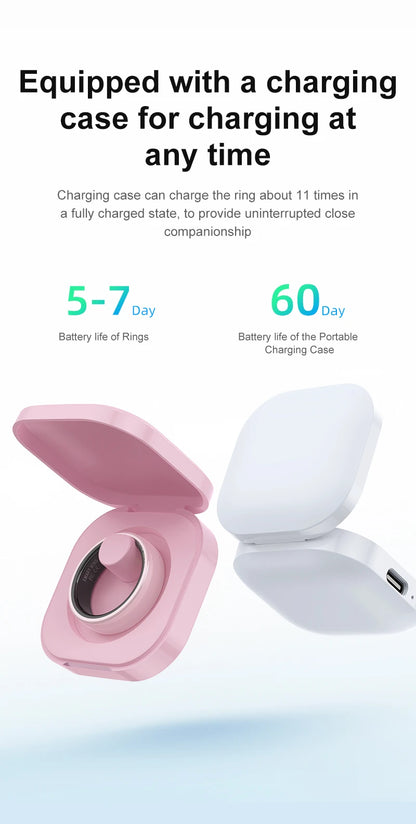 Smart Health Tracking Ring with Charging Case