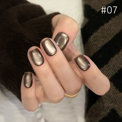 Brown Gold Cat Eye Gel Nail Polish