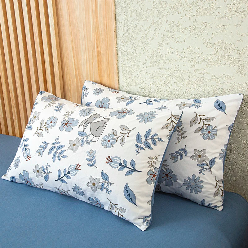 Flower Printed Washed Cotton Duvet Cover