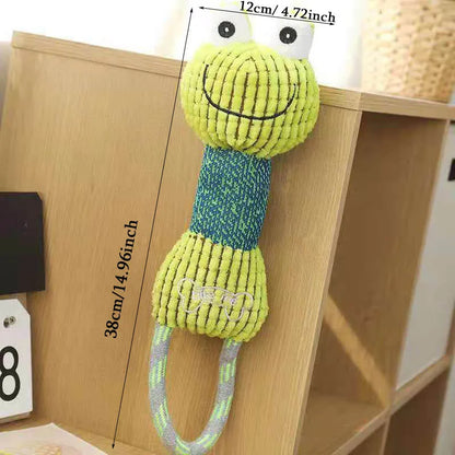 Corduroy Animal Squeaky Dog Toy