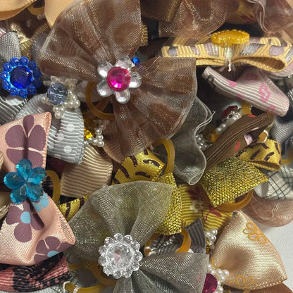 Dog Hair Bows with Pearl & Rhinestone Accents